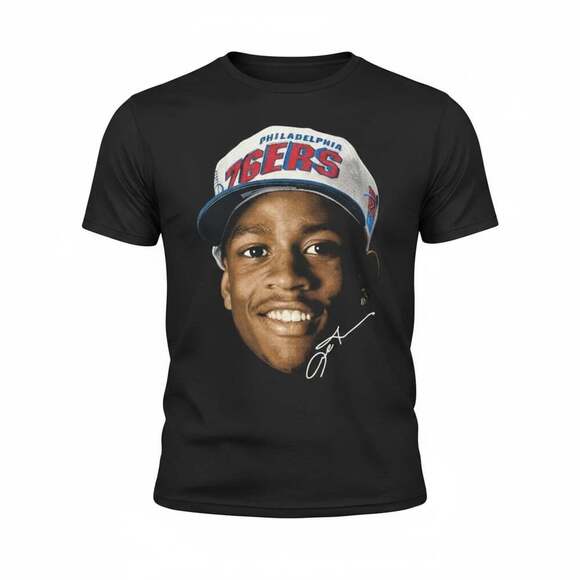 Pro Dada Other - Allen Iverson 76ers Graphic Tee NBA Y2K Streetwear Black Shirt